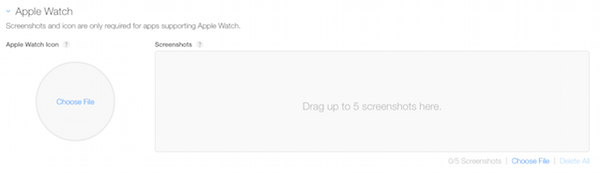 The Watch icon and screenshots in iTunes Connect