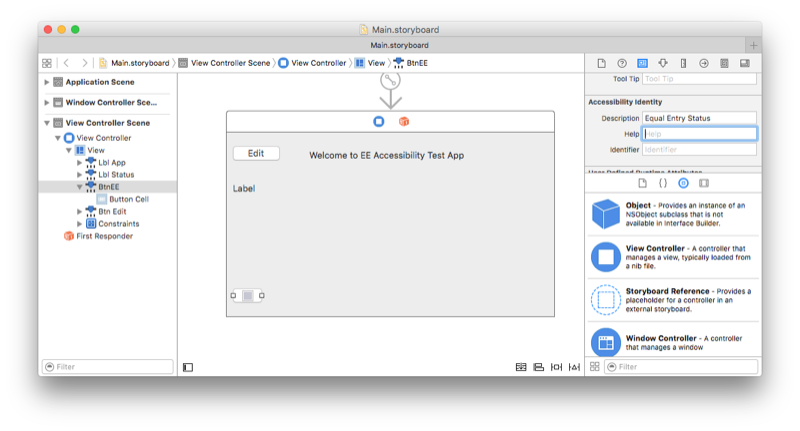 Hinzufügen von Barrierefreiheit im Xcode-Schnittstellen-Generator