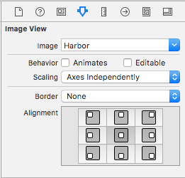 Auswählen eines Bildsatzes im Benutzeroberflächen-Generator von Xcode