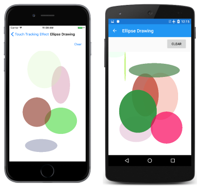 Screenshot: Seite „Ellipse Drawing“