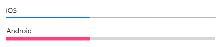 Screenshot der ProgressBar unter iOS und Android