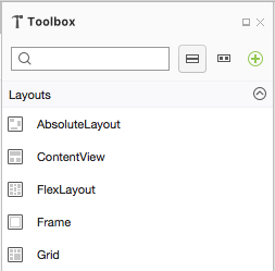 Vollständige Anzeige der Toolbox