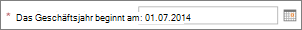 Startdatum des Geschäftsjahres.