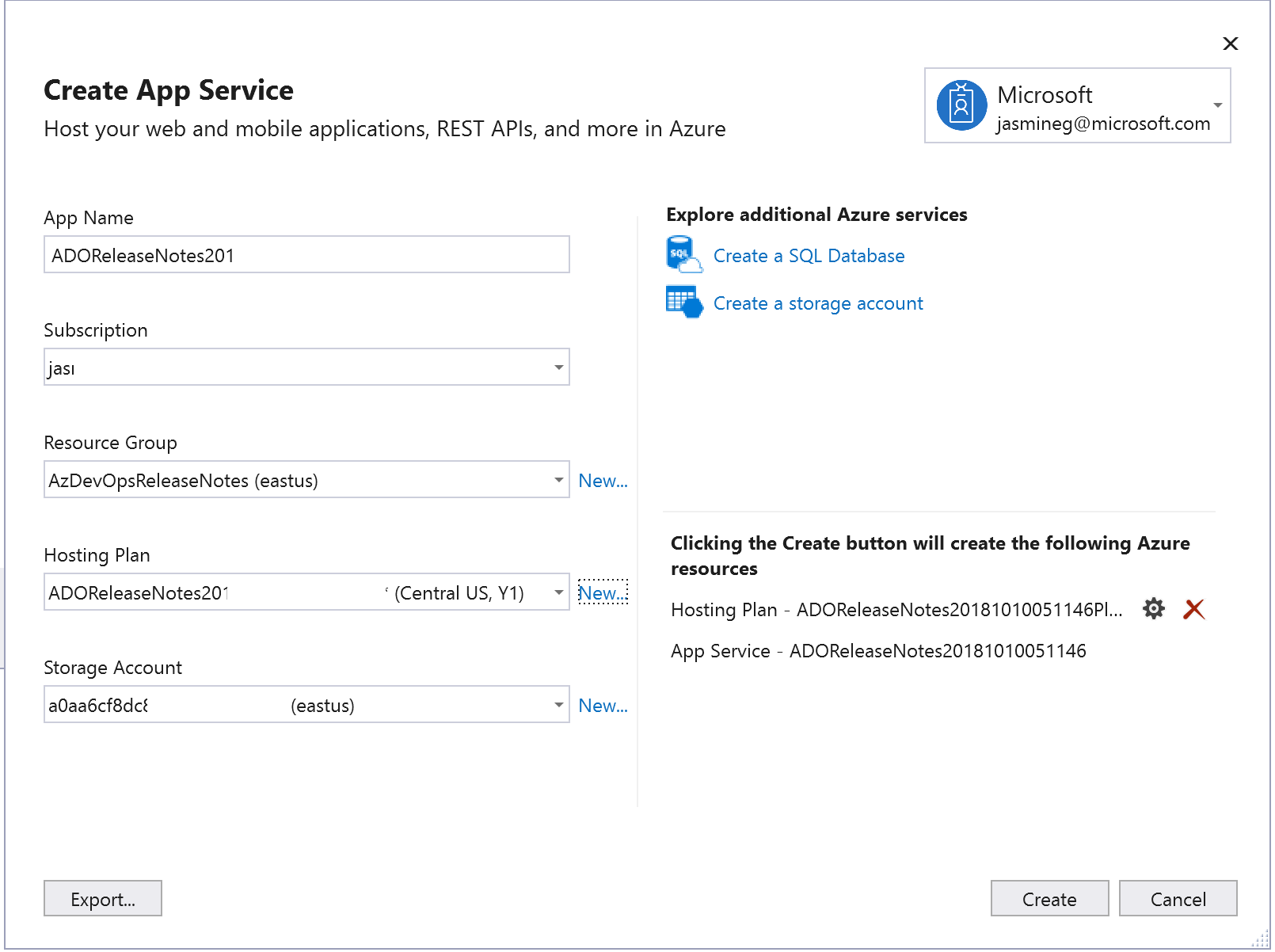 Publishing a Function app from Visual Studio