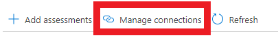 Fenster „Services Hub Connector“, in dem in der oberen Navigationsleiste die Option „Verbindungen verwalten“ ausgewählt ist.