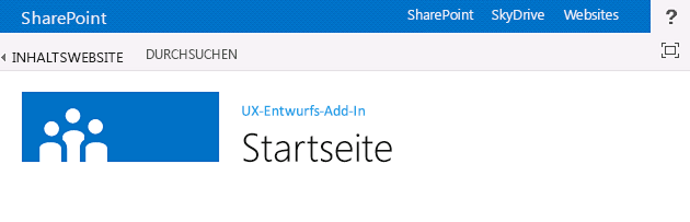 Eine in SharePoint gehostete Seite, die die App-Vorlage verwendet