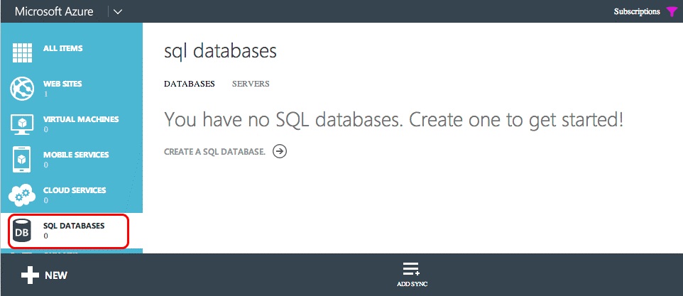 Auflistung in der Azure SQL-Datenbank