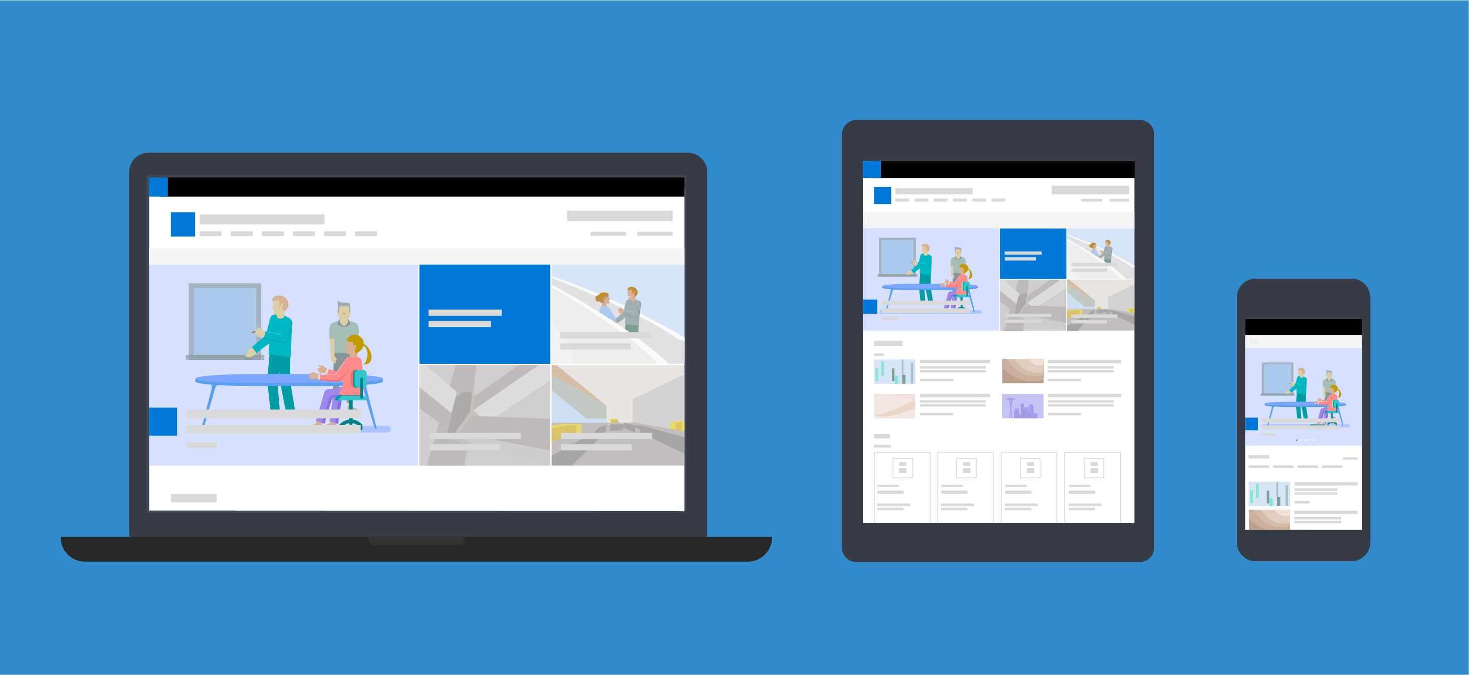 SharePoint-Kommunikationswebsite auf verschiedenen Geräten