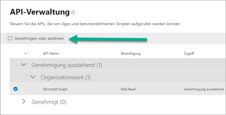 Genehmigen oder ablehnen