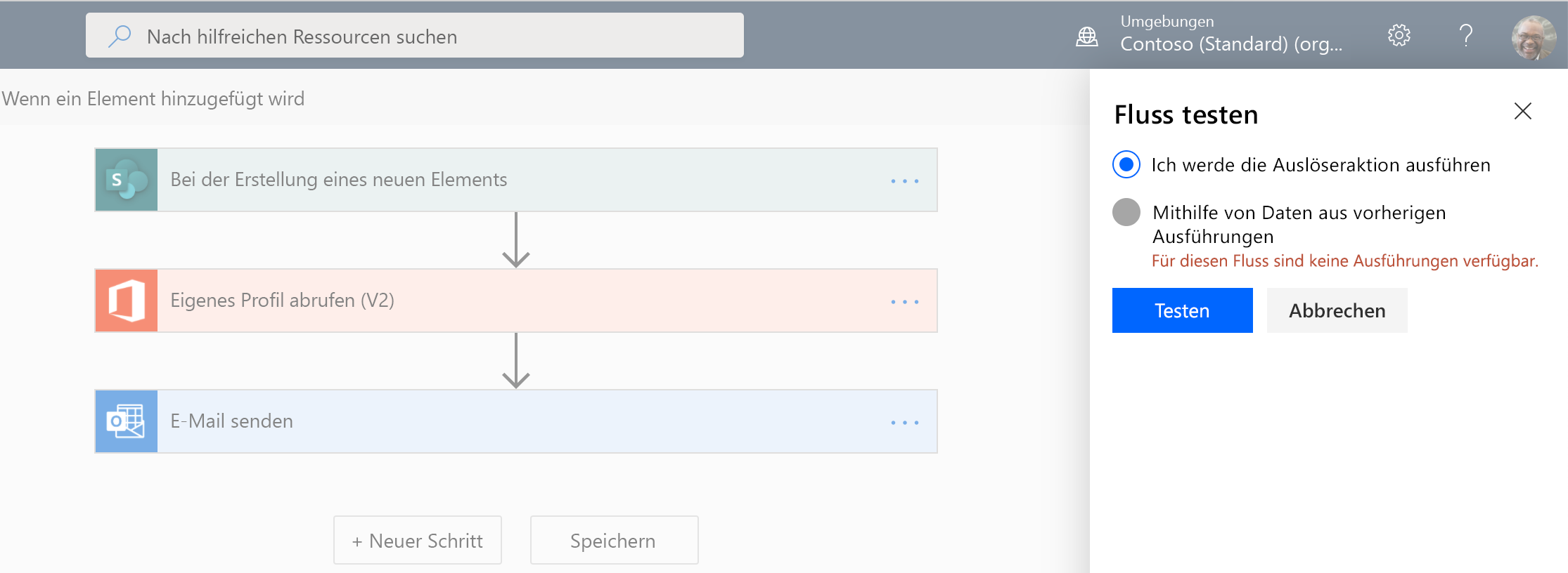 Flow-Designer – Testablauf