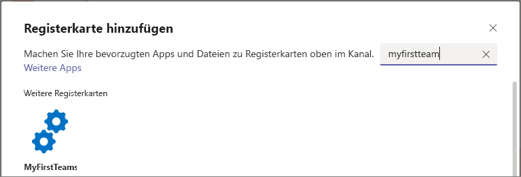 Hinzufügen einer Registerkarte