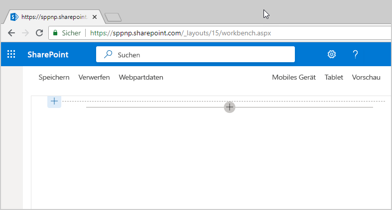 SharePoint Workbench, lokal ausgeführt