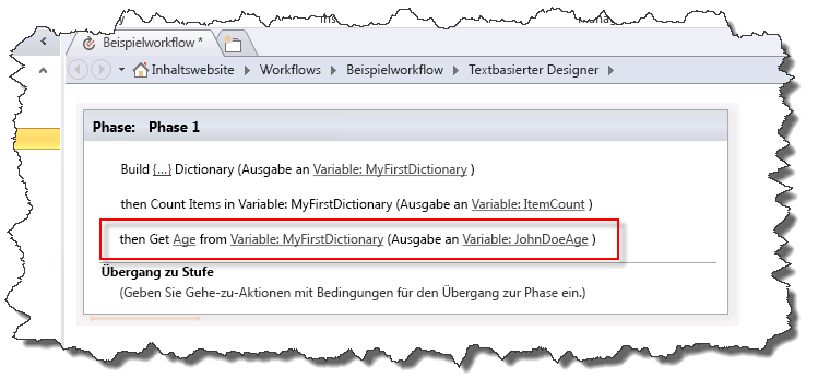 Ein Element aus einem Wörterbuch abrufen.