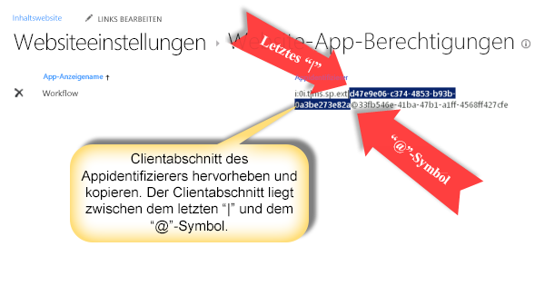 Auswählen des App-Bezeichners