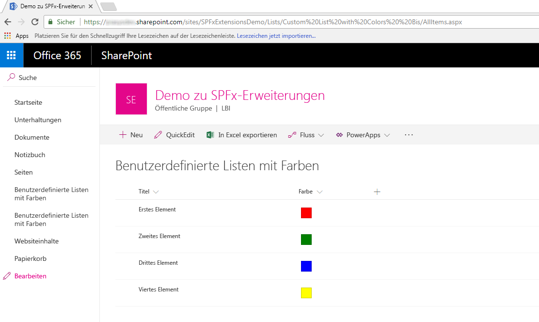 Der Field Customizer in Aktion