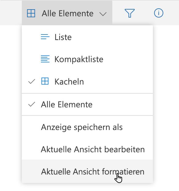 Dropdownmenü anzeigen