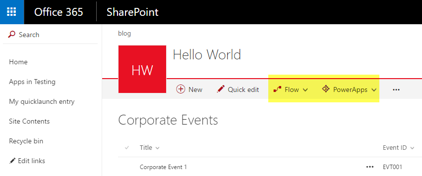 Azure PowerApps und Microsoft Flow