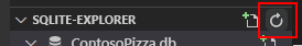 Screenshot: Schaltfläche „Datenbanken aktualisieren“ auf der Titelleiste des Ordners „SQLite Explorer“