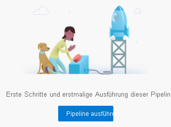 Screenshot of Azure Pipelines showing the location of the Run pipeline button.