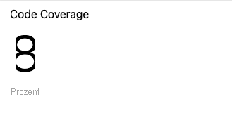 Screenshot des Code Coverage-Widgets von Azure DevOps, das eine Abdeckung des Beispielprojekts von 8 Prozent anzeigt.