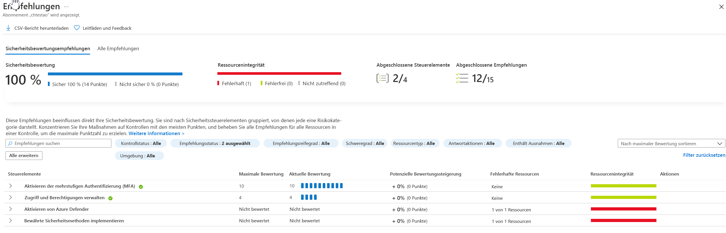 Screenshot, der Sicherheitsanomalie-Details in Microsoft Defender für Sicherheit darstellt.