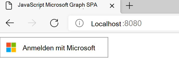 Screenshot der Schaltfläche „Mit Microsoft anmelden“.