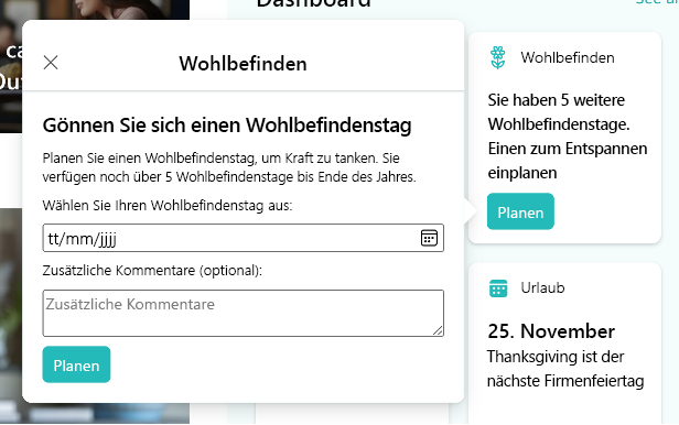 Erweiterung für adaptive Karten mit Schnellansicht eines Formulars im Viva Connections-Desktop.