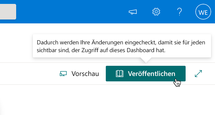 Screenshot der Schaltfläche „Veröffentlichen“ im Menü „Seite“ in SharePoint.