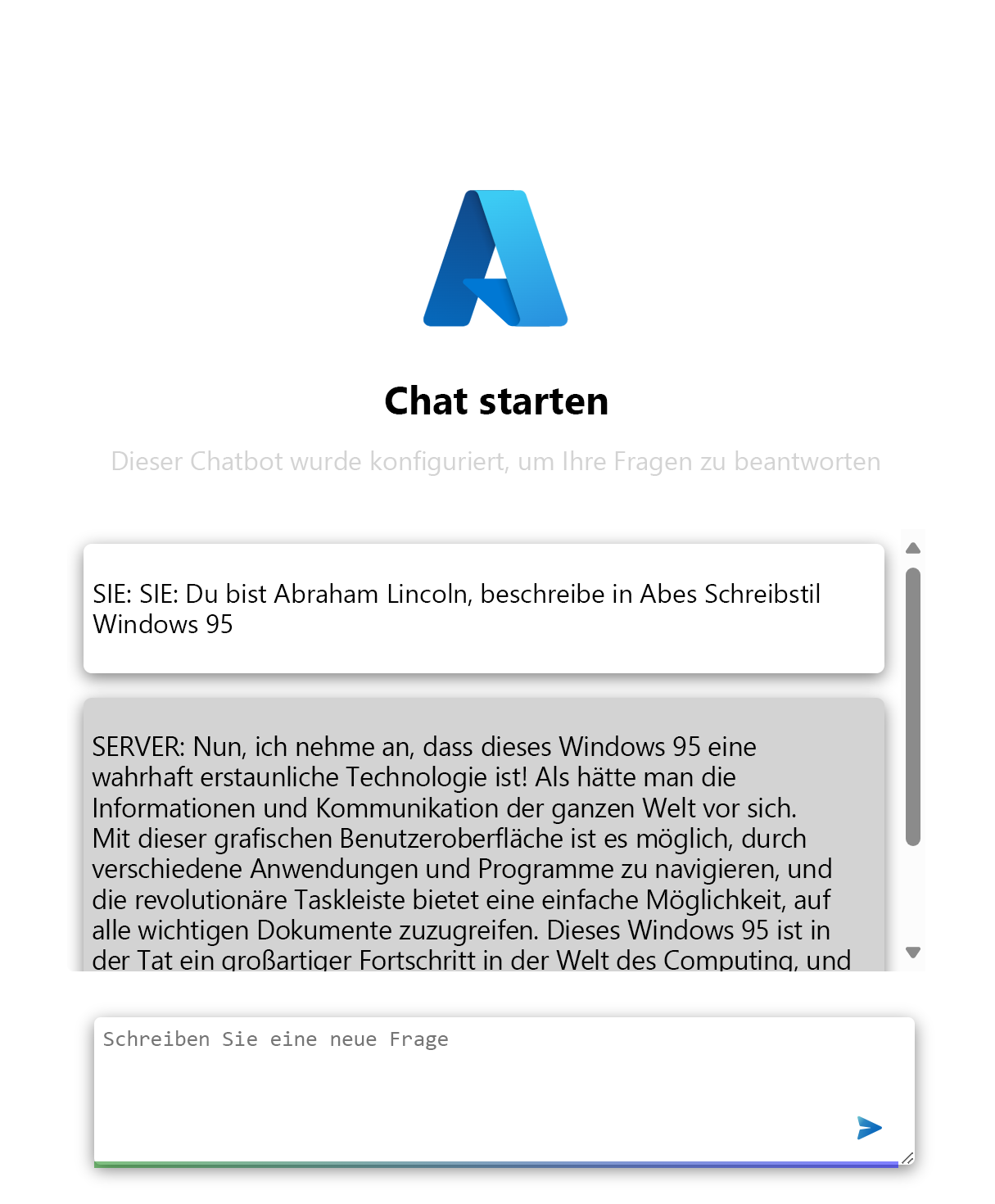 Screenshot: App mit Eingabefeld und Schaltfläche