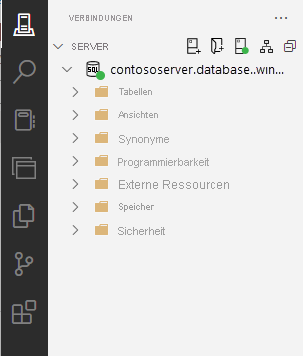 Screenshot that compares SQL Server and SQL Database in Azure Data Studio.