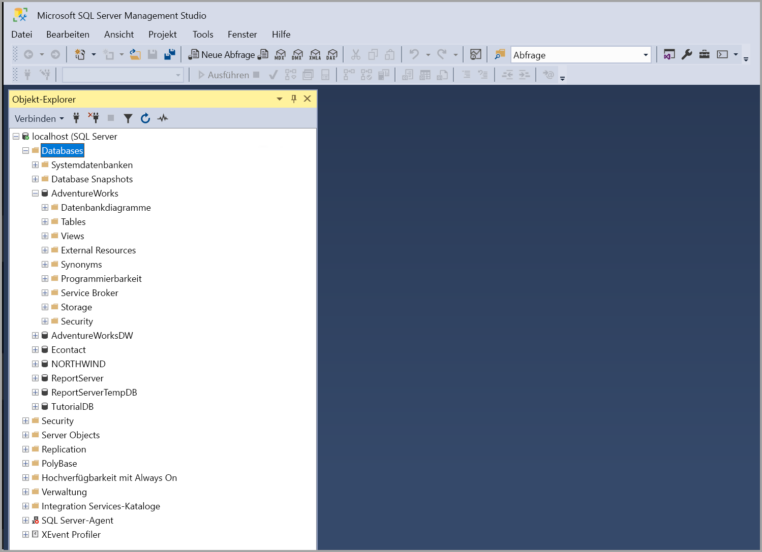 Screenshot: SQL Server Management Studio (SSMS)