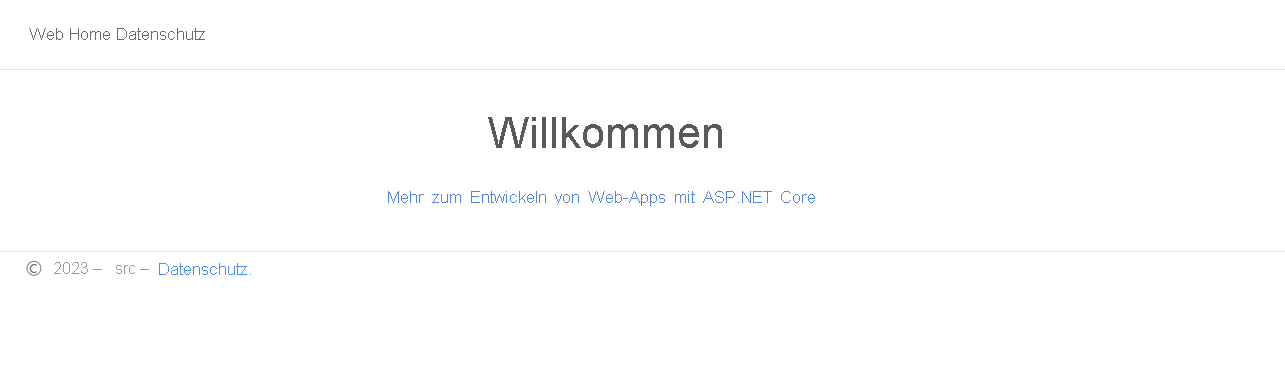 Screenshot der bereitgestellten Web-Anwendung