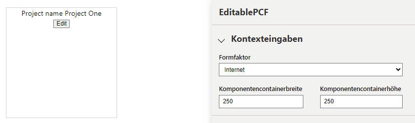 Screenshot Ihrer Komponente, die in einem Browserfenster angezeigt wird