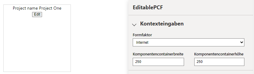 Screenshot der benutzerdefinierten Codekomponente