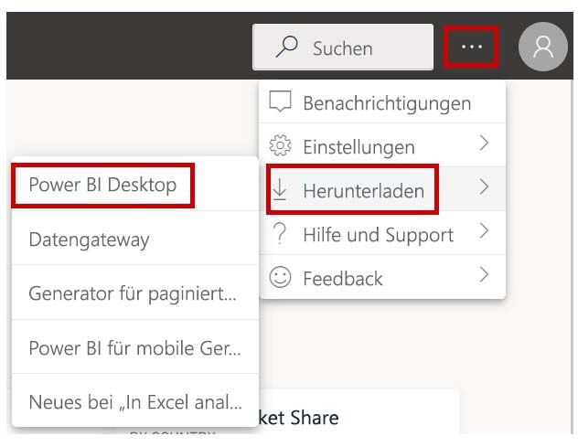 Installieren von Power BI Desktop über den Power BI-Dienst