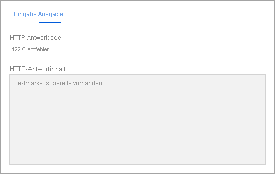 Screenshot: Registerkarte „Ausgabe“ mit Antwort „Bookmark already exists“