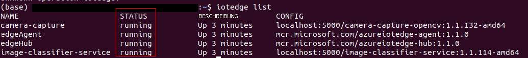 The illustration shows the module status.