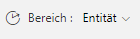 Screenshot des Felds „Umfang“ mit dem ausgewählten Wert „Entität“