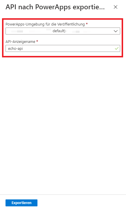 API zu Power Apps exportieren