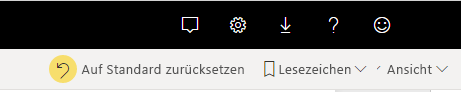 Screenshot: Schaltfläche „Auf Standard zurücksetzen“