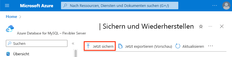 Screenshot: Einstellungen „Sichern und Wiederherstellen“ mit hervorgehobener Schaltfläche „Jetzt sichern“