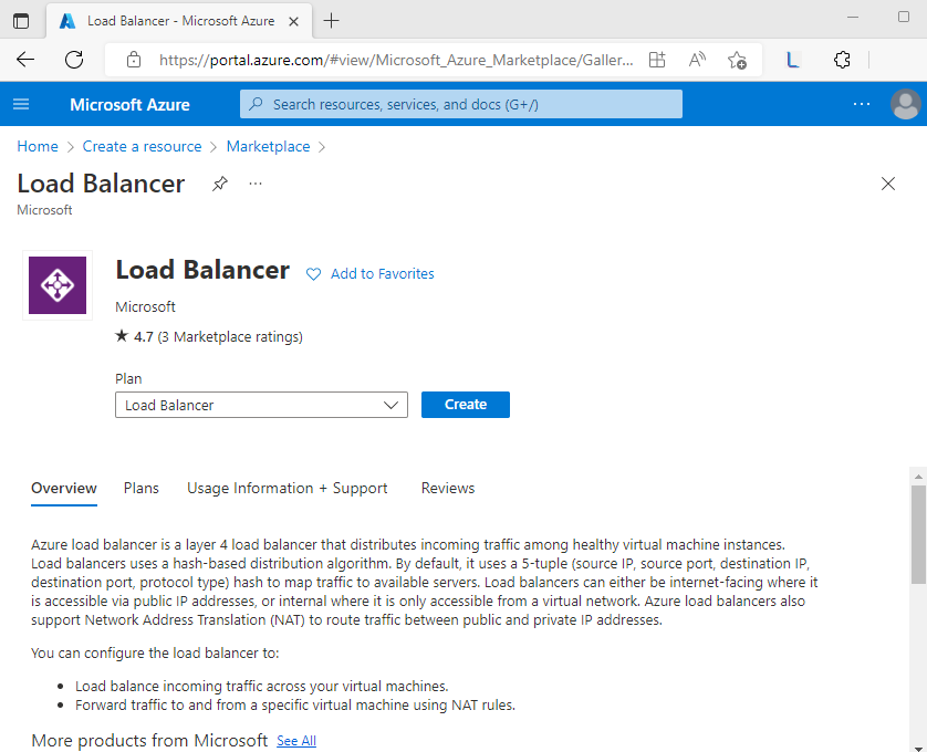 Erstellen einer Load Balancer-Instanz im Azure-Portal