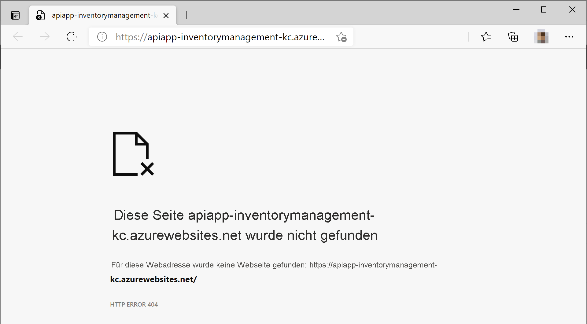 Page Not Found (Seite nicht gefunden)