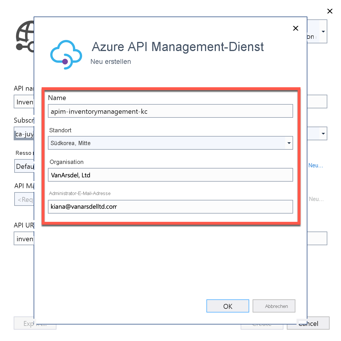 Erstellen einer neuen API Management-Instanz