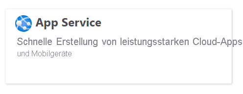 Screenshot of the Azure App Service category option.