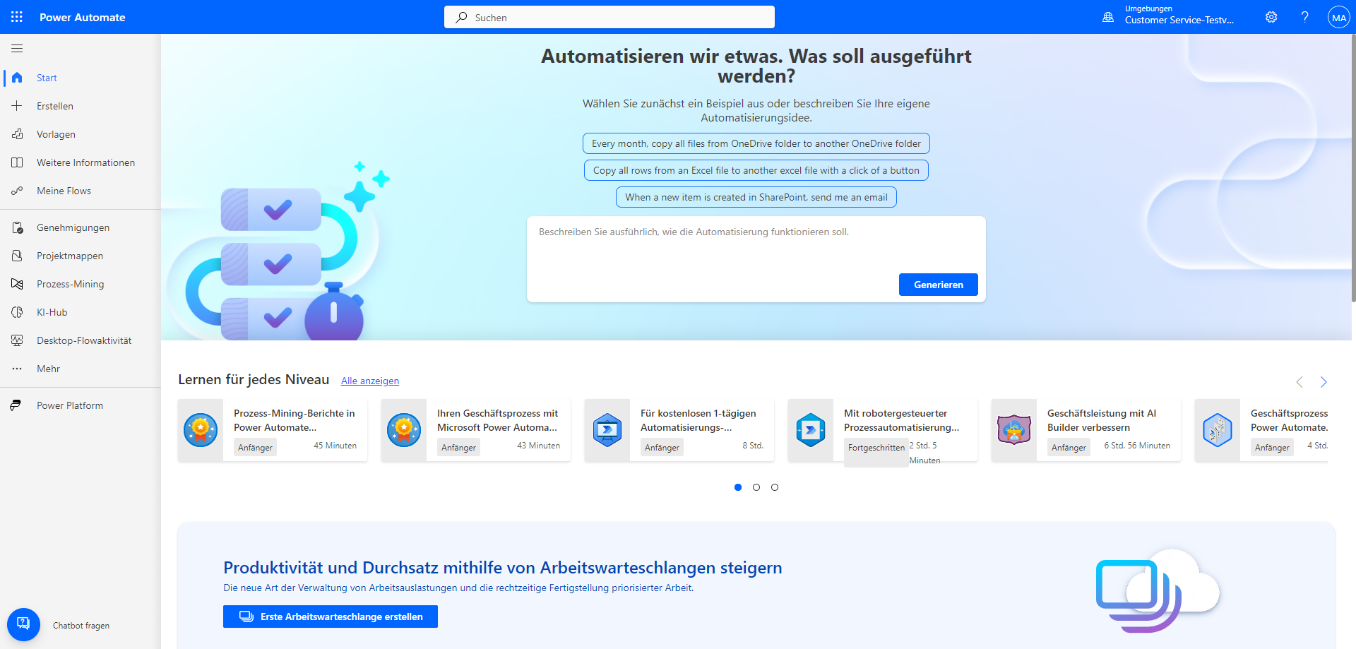 Screenshot vom Power Automate Maker Portal