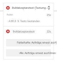 Screenshot of Azure DevOps showing the pipeline run's Smoke Test stage for the test environment. The status shows that the stage failed.