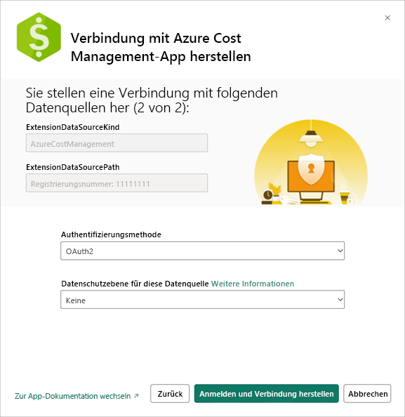 Screenshot: Anmeldung und Herstellen einer Verbindung