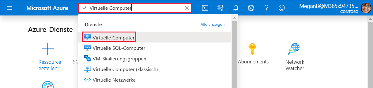 Screenshot: Suche nach virtuellen Computern