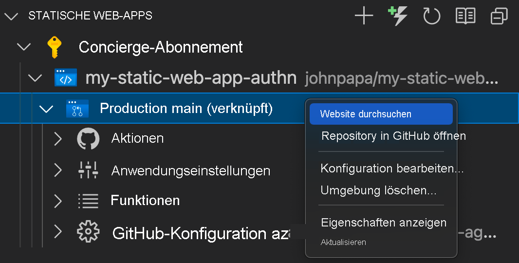 Screenshot: Schaltfläche „Website durchsuchen“